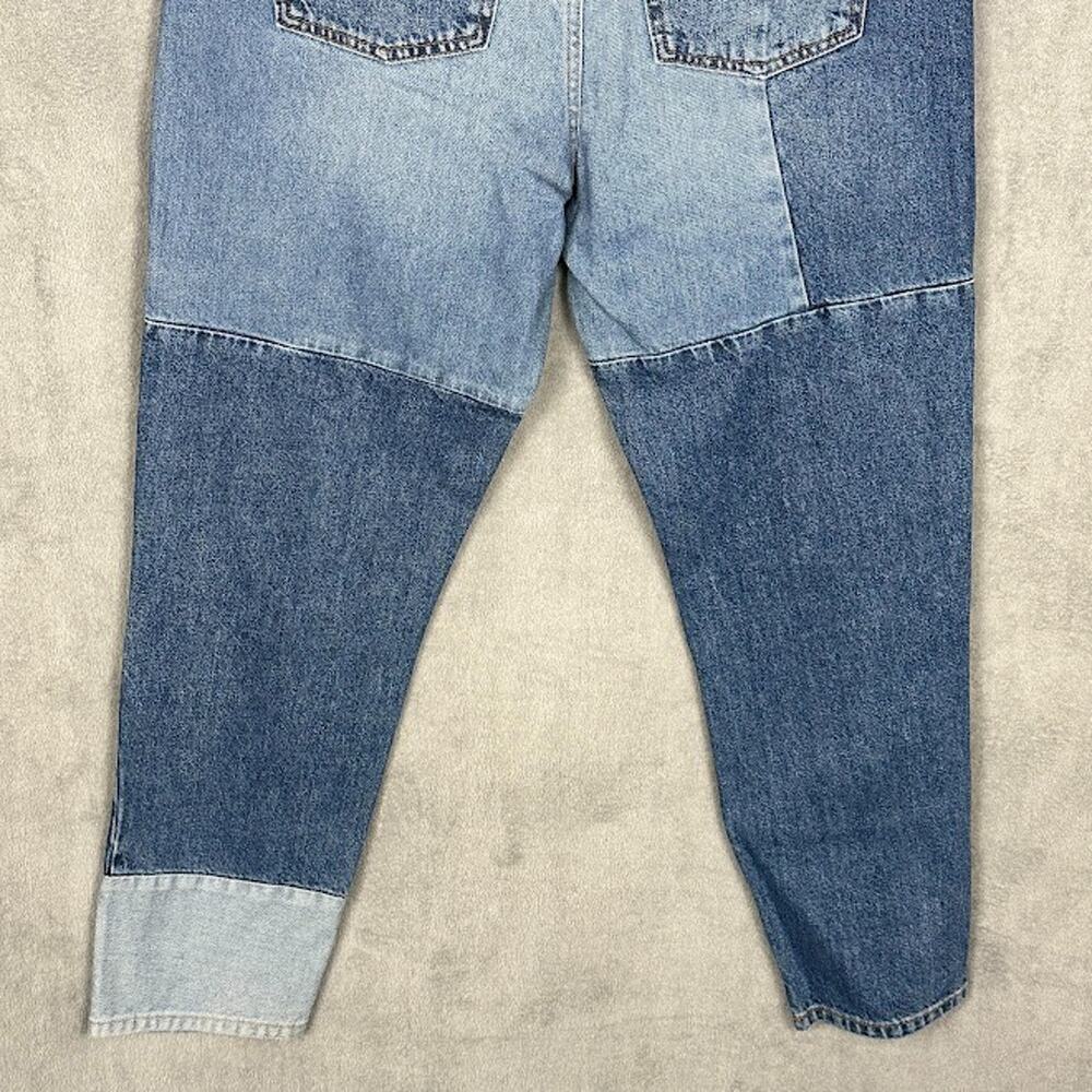 We The Free People Jeans Womens 31 Blue Patchwork Boho Hippie High Rise Pockets - Picture 5 of 12